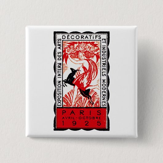 1925年のパリのアールデコポスター 缶バッジ (正面)