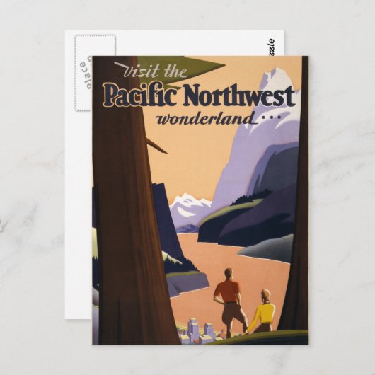 1925年の太平洋岸北西部ワンダーランドを訪れる ポストカード (正面/裏面)