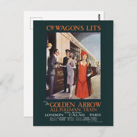 1925年ゴールデンアローのヴィンテージポスター ポストカード (正面/裏面)