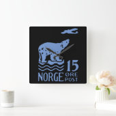 1925年ノルウェー極熊 スクエア壁時計 (ホーム)