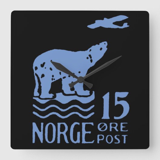 1925年ノルウェー極熊 スクエア壁時計 (正面)