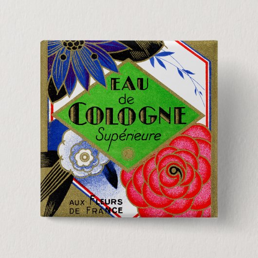 1925年フランス香水の上花 缶バッジ (正面)