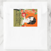 1925年フランス香水の花 長方形シール (バッグ)