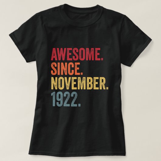1925年素晴らし11月96日誕生日96年 Tシャツ (デザイン正面)