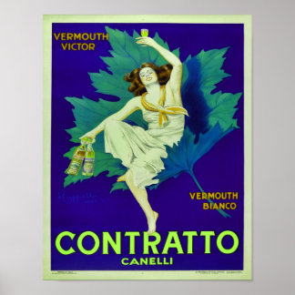 1925年 コントラット・カネッリ ベルモット広告 ポスター