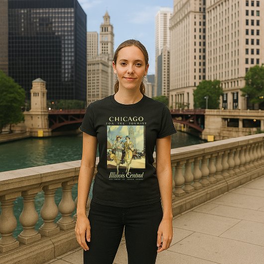 1925年 シカゴ イリノイ セントラル ヴィンテージ広告 Tシャツ