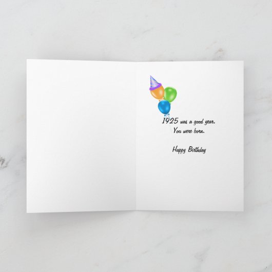 1925誕生日おもしろい事実 カード (内部)