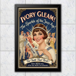1925 ビンテージ アイボリーグリーム歯磨き粉広告 ポスター
