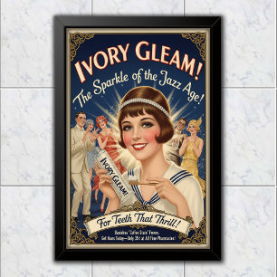 1925 ビンテージ アイボリーグリーム歯磨き粉広告 ポスター
