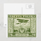 1925 20grポーランドエアメールスタンプ ポストカード (正面/裏面)