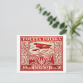 1925 30grポーランドエアメールスタンプ ポストカード (スタンド正面)