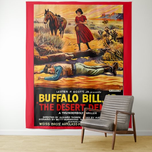 1925 Buffalo Bill, Jr. - Desert Demon movie poster タペストリー (インサイチュ)
