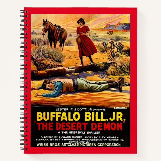 1925 Buffalo Bill, Jr. - Desert Demon movie poster ノートブック (正面)
