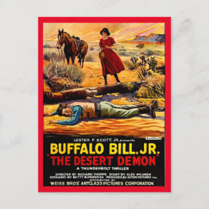 1925 Buffalo Bill, Jr. - Desert Demon movie poster ポストカード