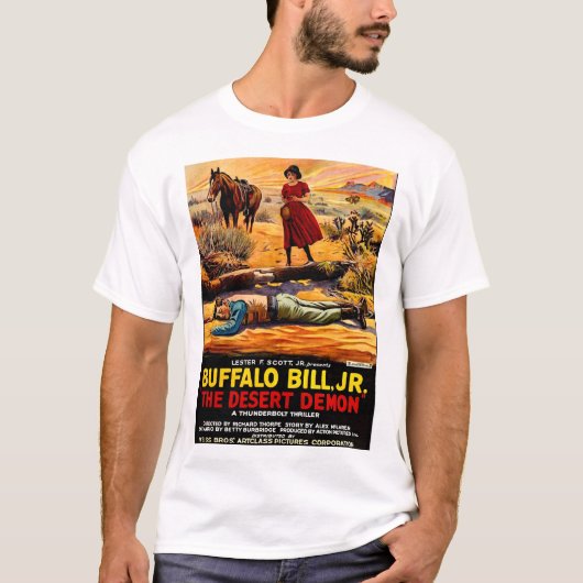 1925 Buffalo Bill, Jr. - Desert Demon movie poster Tシャツ (正面)