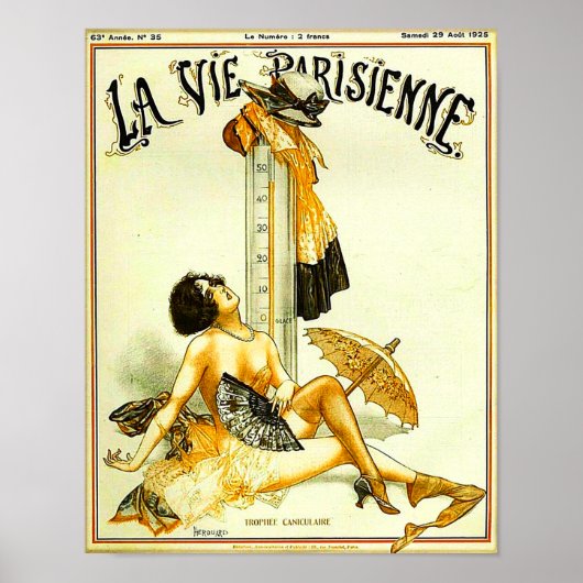 1925 La Vie Parisienneマガジンカフランスのバー ポスター (正面)