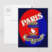 1925 Parisラゲージラベル ポストカード (正面/裏面)