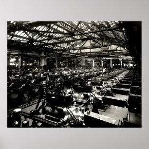 1925 Testing Automobile Motors ポスター