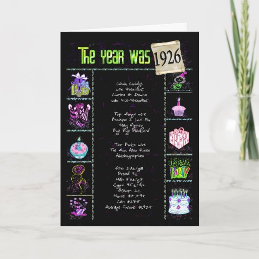 1926おもしろい事実 カード (正面)