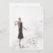 1926カスタマイズ可能なヴィンテージファッションひな形 サンキューカード (正面/裏面)