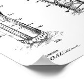 1926ゴルフクラブキャディバッグデザインパテントアートプリント ポスター (角)