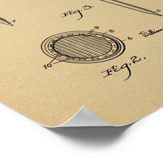 1926ヴィンテージゴルフボールティー特許芸術プリント ポスター (角)