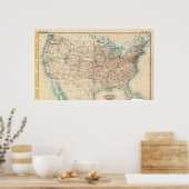 1926年の統一された州高速道路システムの地図 ポスター (キッチン)