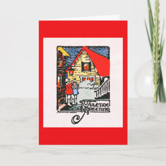 1926年ウッドブロッククリスマスカード シーズンカード