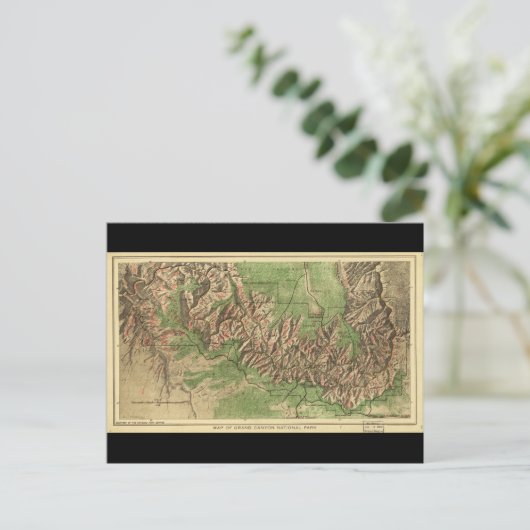 1926年グランドキャニオン国立公園アリゾナの地図 ポストカード (スタンド正面)