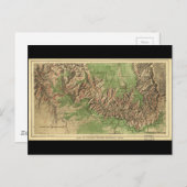 1926年グランドキャニオン国立公園アリゾナの地図 ポストカード (正面/裏面)