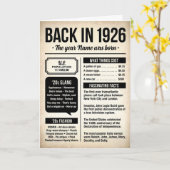 1926年生まれの100歳の誕生日カード カスタムネーム入り カード (黄色い花)