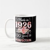 1926年製 100歳 フラワー 100歳の誕生日 女性 コーヒーマグカップ (左)