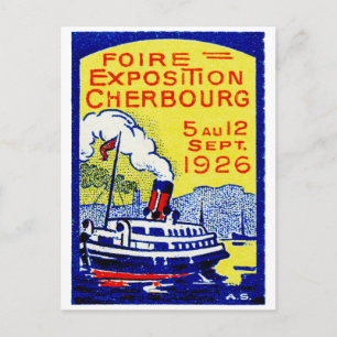 1926 Cherbourg Franceポスター ポストカード