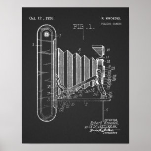 1926 Folding Camera Patent Art Drawing Print ポスター