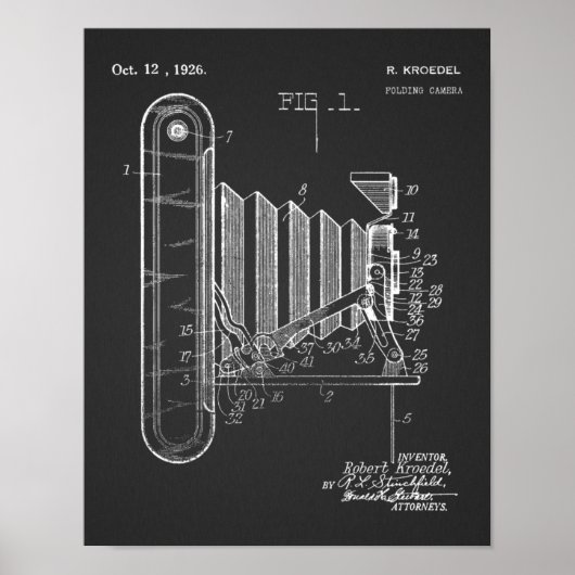 1926 Folding Camera Patent Art Drawing Print ポスター (正面)