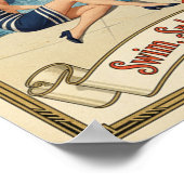 1926 Vintage Poolside Chic Swimwear Advertising ポスター (角)