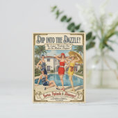 1926 Vintage Poolside Chic Swimwear Advertising ポストカード (スタンド正面)