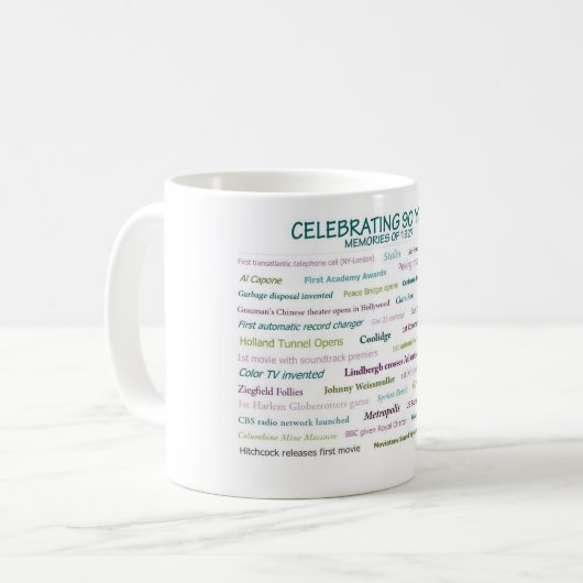 1927の記憶第90誕生日のマグ コーヒーマグカップ (正面左)