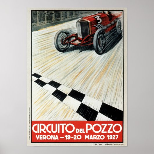 1927サーキットデルポッツォヴェローナ自動レースポスター ポスター (正面)