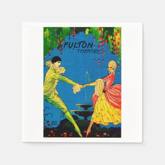 1927フルトン劇場プログラムカバーアート スタンダードカクテルナプキン (正面)
