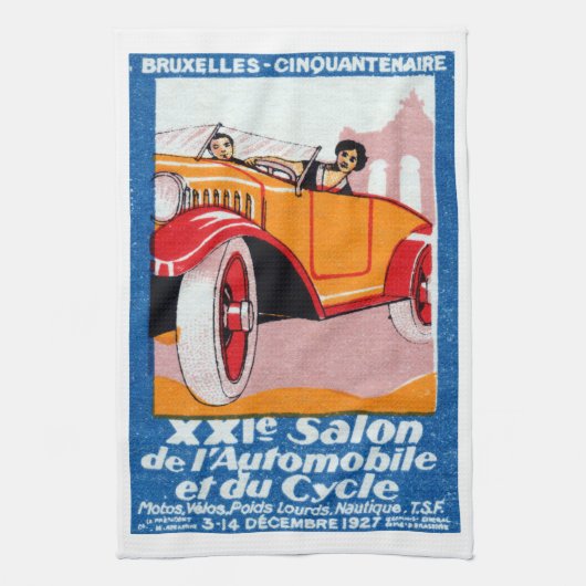 1927ブリュッセル博車の覧会 キッチンタオル (縦)