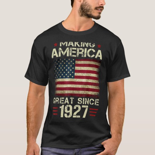 1927年から素晴らしアメリカを作るヴィンテージギフト95th tシャツ (正面)