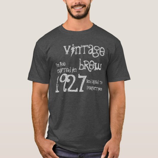1927年または年の誕生日プレゼントのヴィンテージの醸造物の灰色 Tシャツ (正面)
