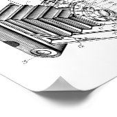 1927年折りカメラ特許美術スケッチプリント ポスター (角)