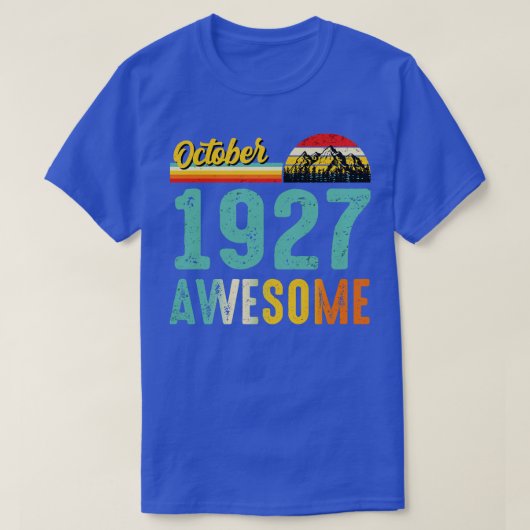 1927年10月誕生日ギフトシャツヴィンテージ10月1日 Tシャツ (デザイン正面)