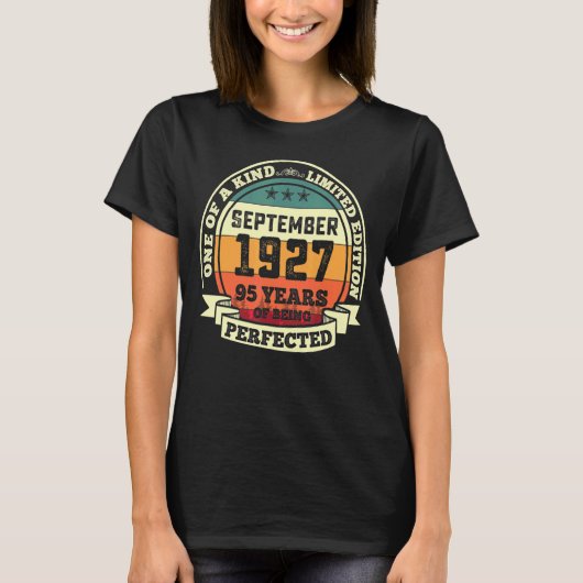 1927年9月95日誕生日95歳 Tシャツ (正面)