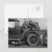 1927年、自動車整備を学ぶ若い女性たち ポストカード (正面/裏面)