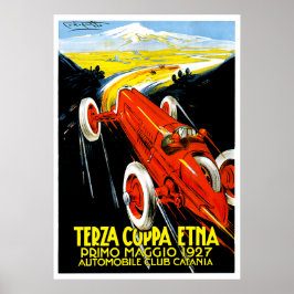 1927 Terza Coppa Etna Auto Road Rally Ad ポスター