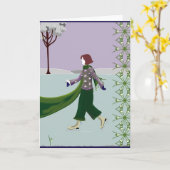 1927ICESKATING カード (黄色い花)