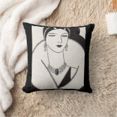 1928アートデコ女性プリント クッション (ブランケット)